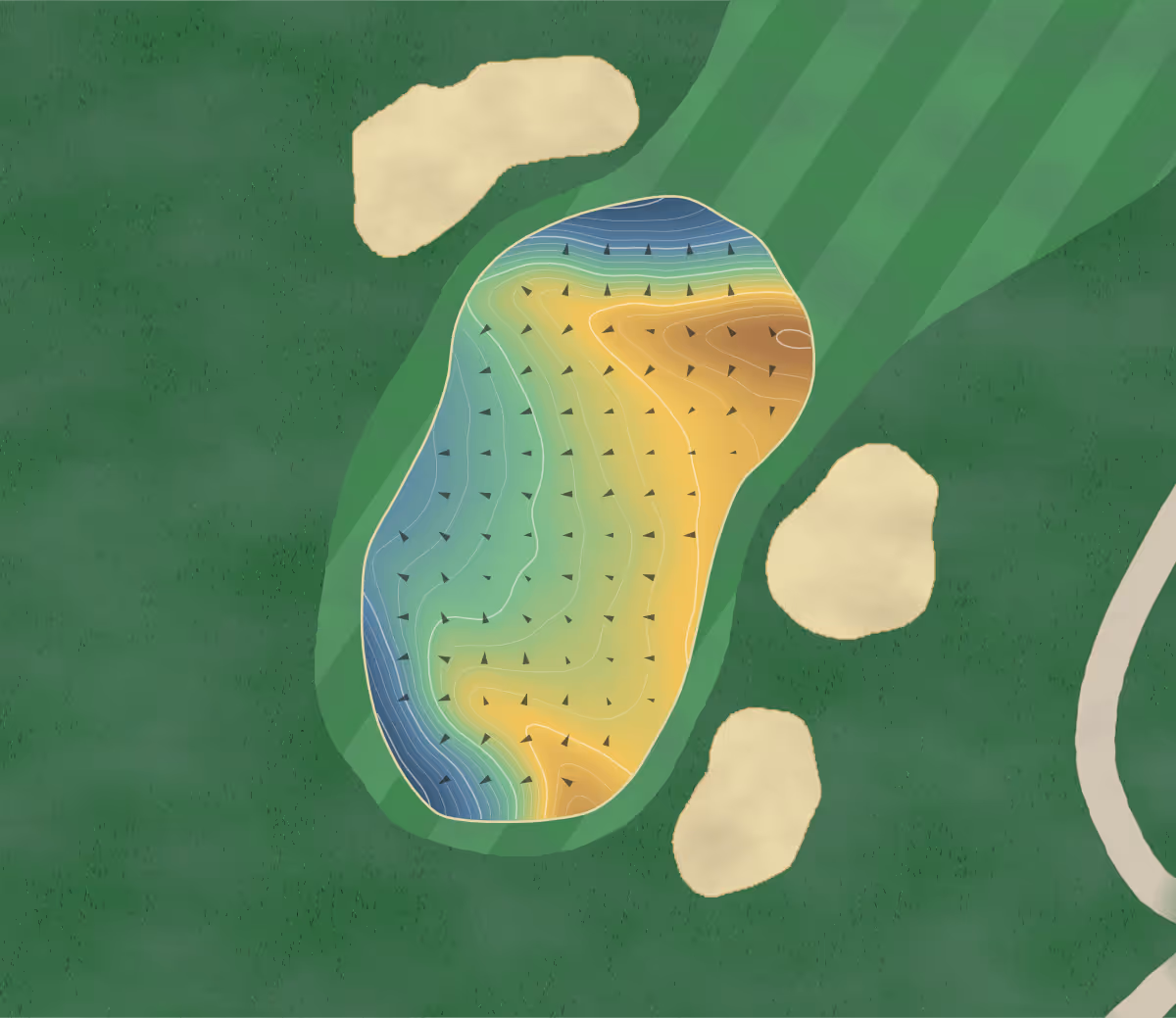 Green contour map of Wedgewood Gc in Joliet, Illinois — 217 elevation contours at a 3-inch interval with fall-line arrows, traced from 1-meter lidar