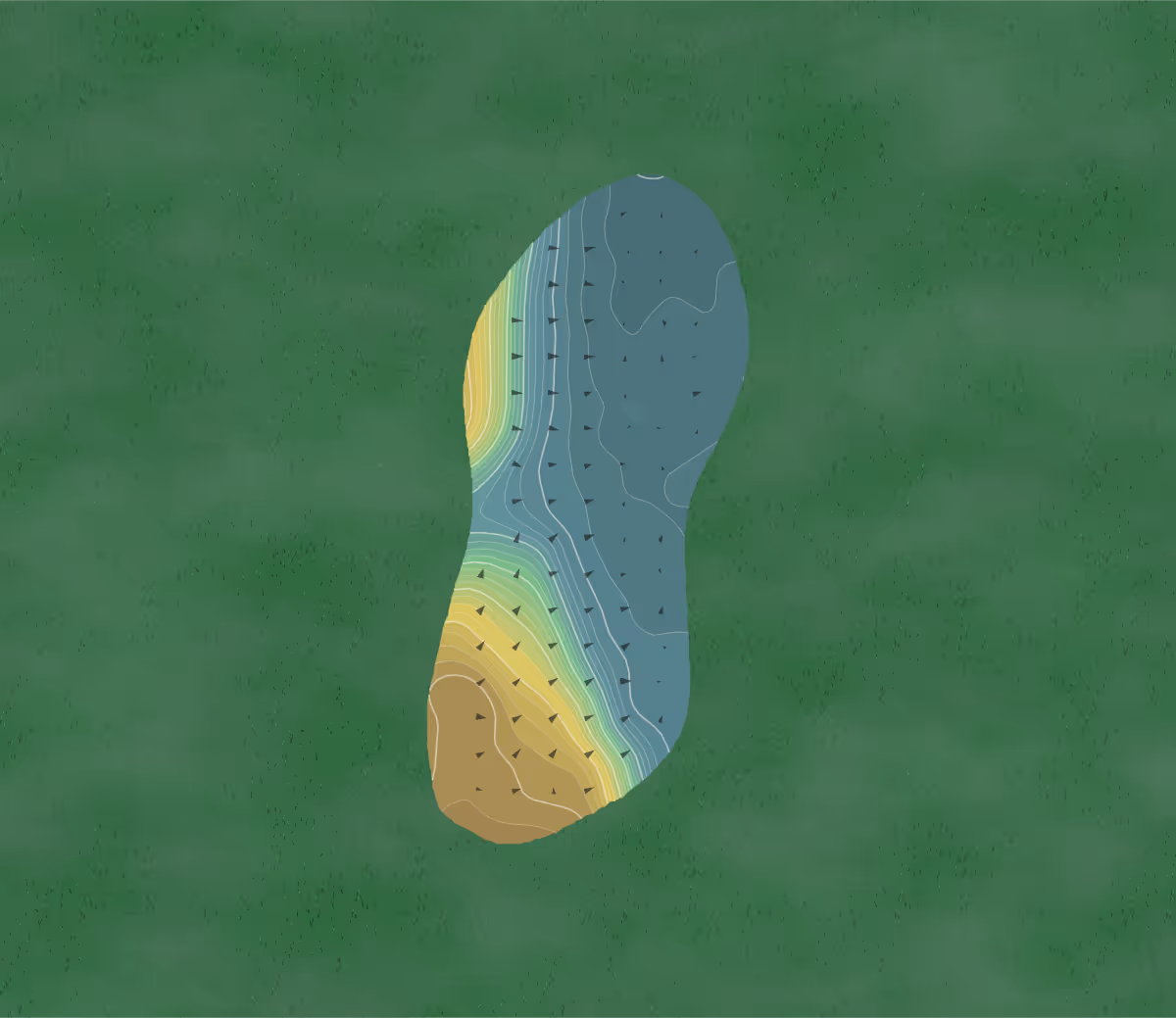 Green contour map of Weequahic in Newark, New Jersey — 171 elevation contours at a 3-inch interval with fall-line arrows, traced from 1-meter lidar