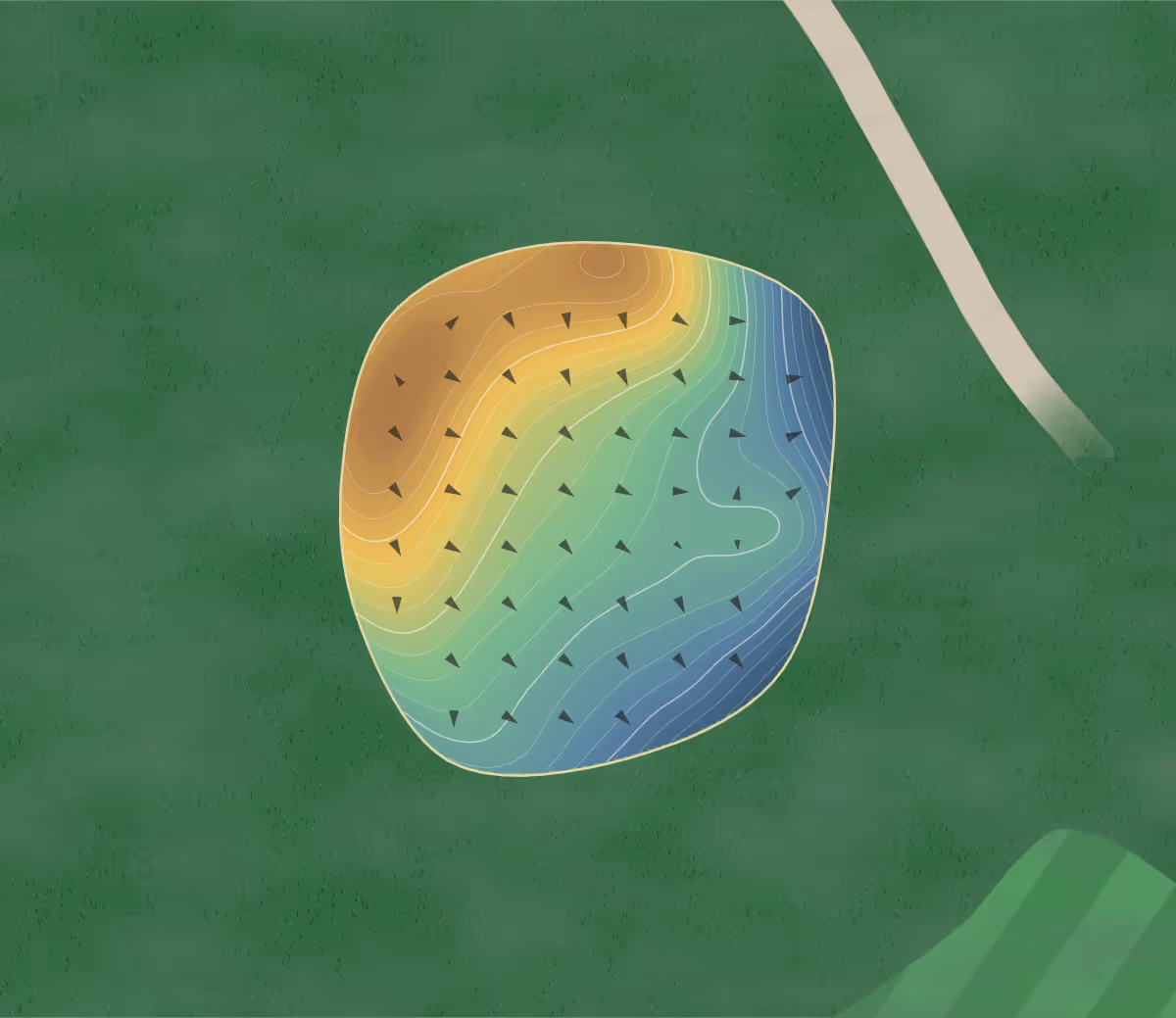 Green contour map of Wendell in Wendell, North Carolina: 252 elevation contours at a 3-inch interval with fall-line arrows, traced from 1-meter lidar