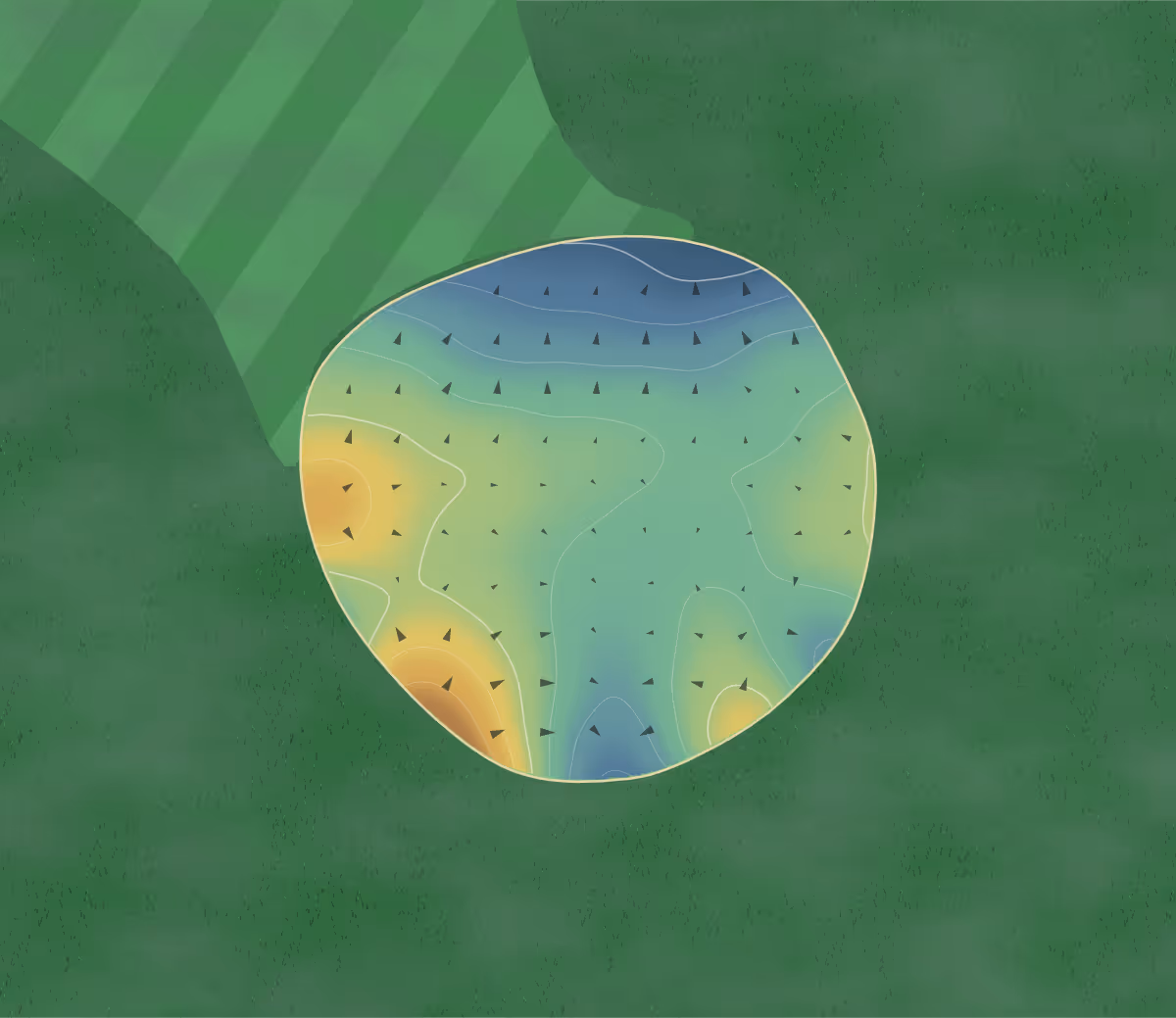 Green contour map of West Bend Lakes in West Bend, Wisconsin: 154 elevation contours at a 3-inch interval with fall-line arrows, traced from 1-meter lidar