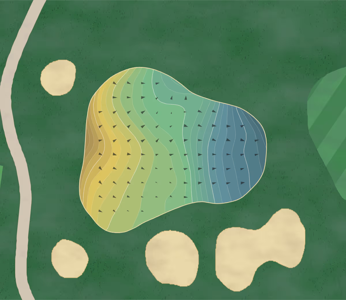 Green contour map of West Shore in Grosse Ile, Michigan — 185 elevation contours at a 3-inch interval with fall-line arrows, traced from 1-meter lidar