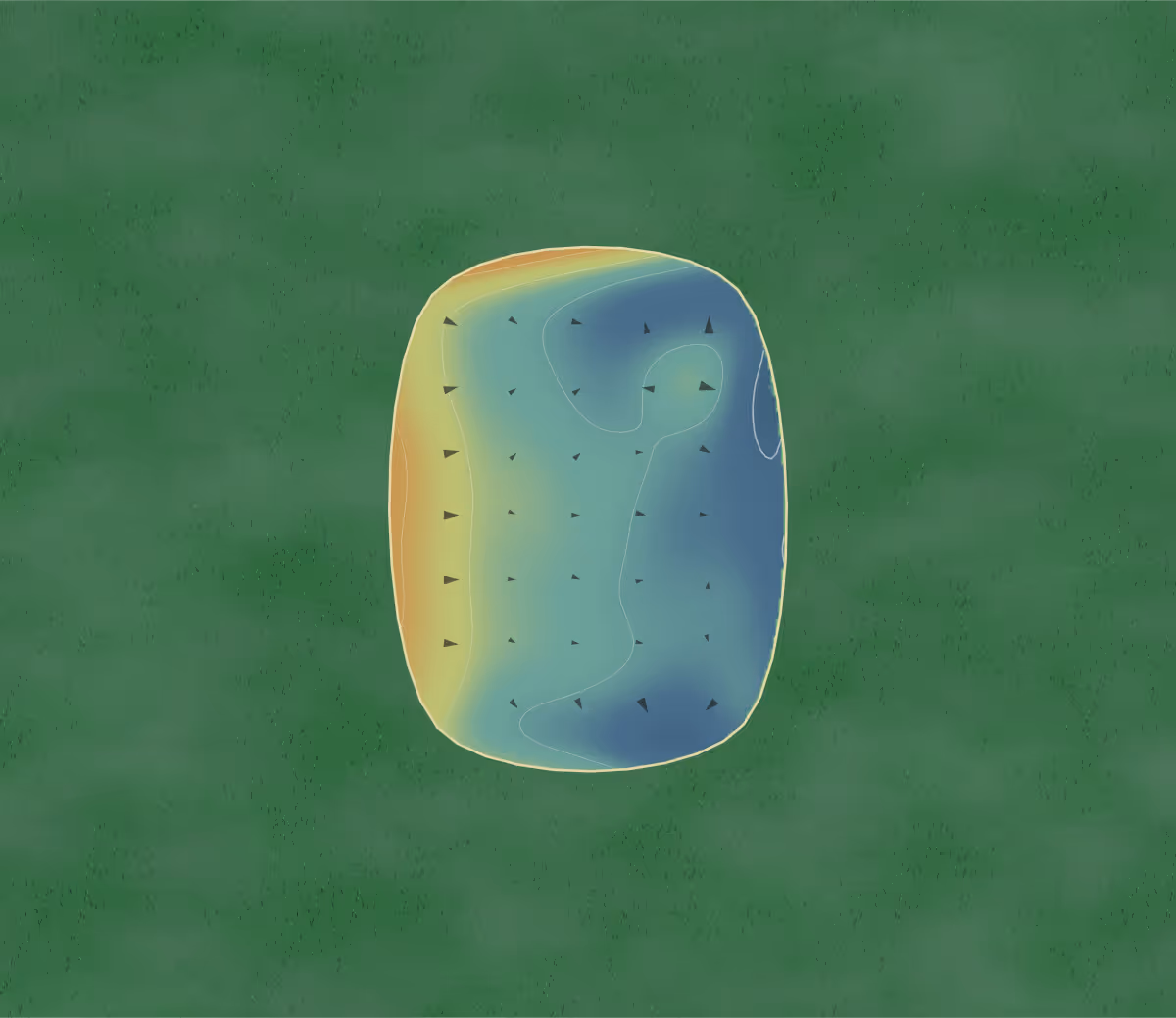 Green contour map of Westchester in Boynton Beach, Florida: 4 elevation contours at a 3-inch interval with fall-line arrows, traced from 1-meter lidar