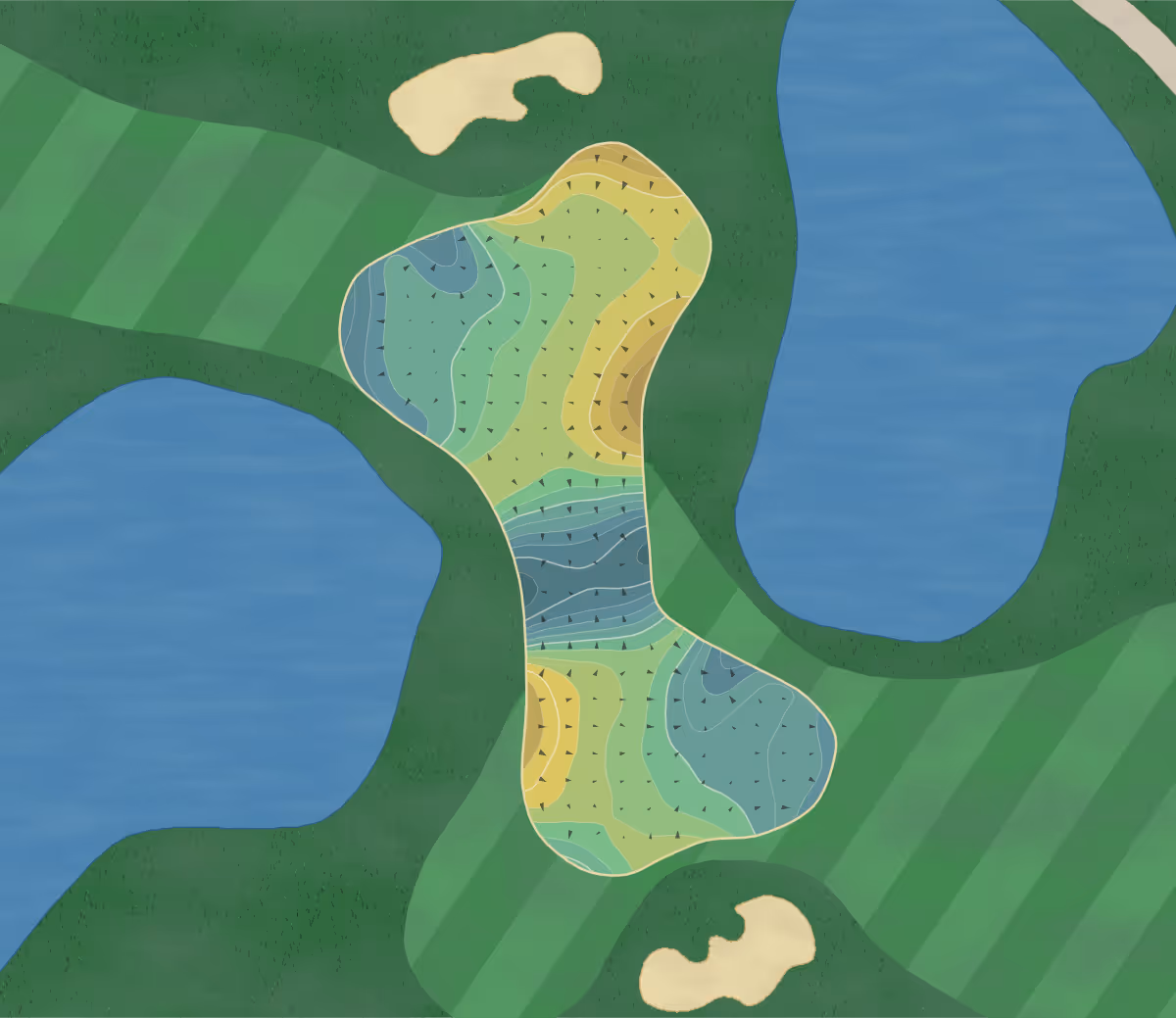 Green contour map of Westmoor in Brookfield, Wisconsin — 225 elevation contours at a 3-inch interval with fall-line arrows, traced from 1-meter lidar