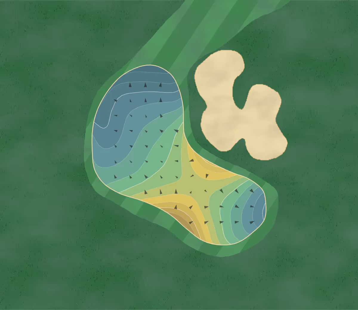 Green contour map of Westridge in La Habra, California — 191 elevation contours at a 3-inch interval with fall-line arrows, traced from 1-meter lidar