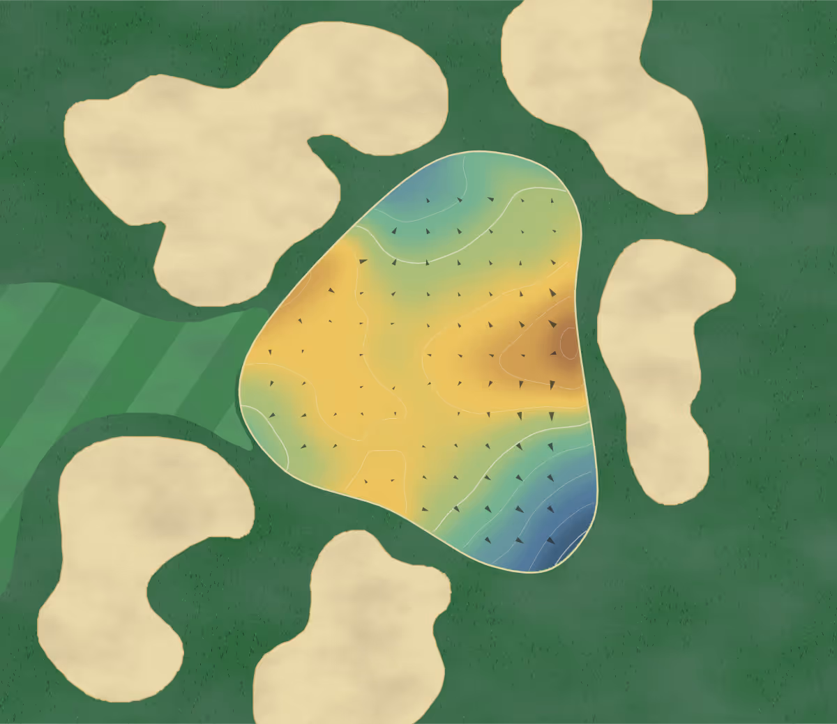 Green contour map of Westridge in Neenah, Wisconsin — 142 elevation contours at a 3-inch interval with fall-line arrows, traced from 1-meter lidar