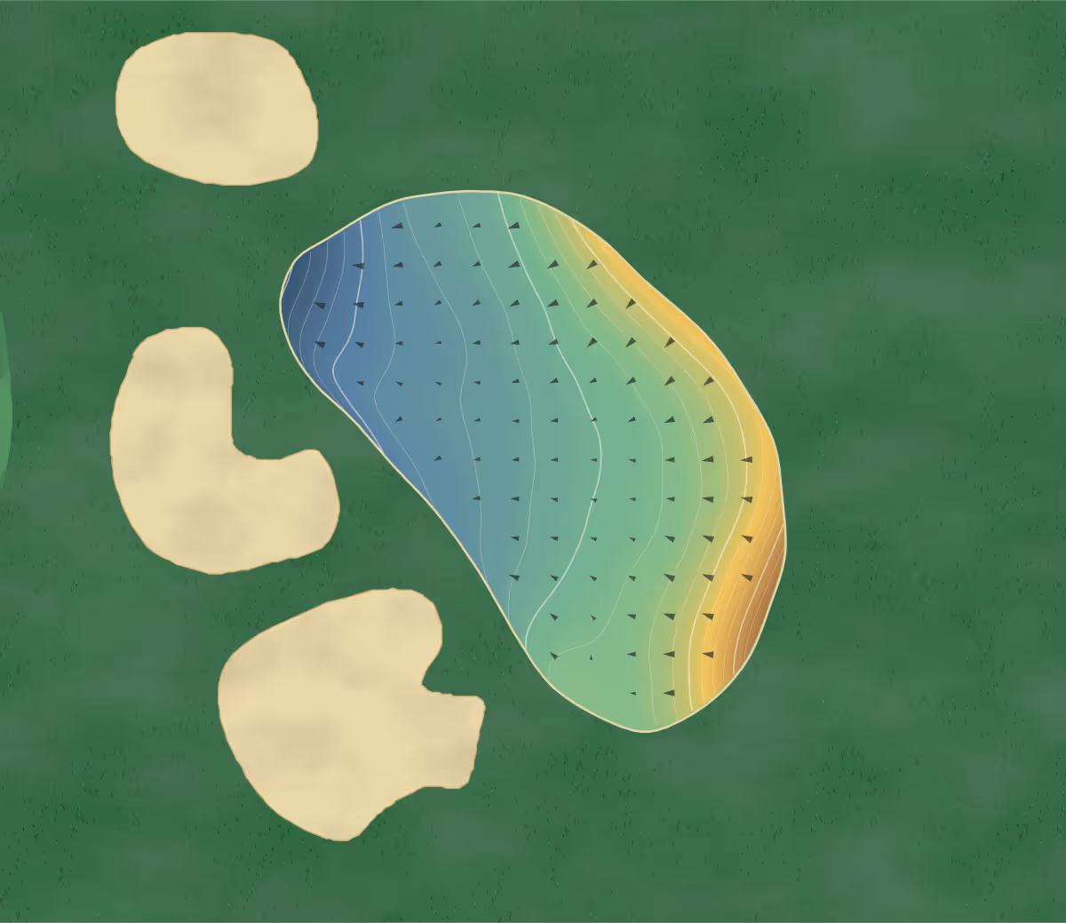 Green contour map of Westview in Maple, Canada — 227 elevation contours at a 8-centimeter interval with fall-line arrows, traced from 1-meter lidar
