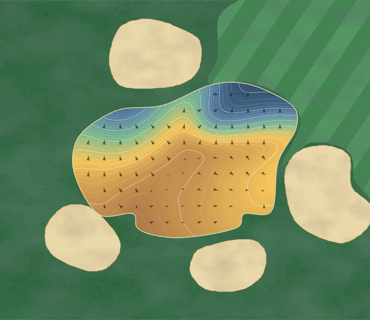 Green contour map of Westwood in St. Louis, Missouri: 301 elevation contours at a 3-inch interval with fall-line arrows, traced from 1-meter lidar