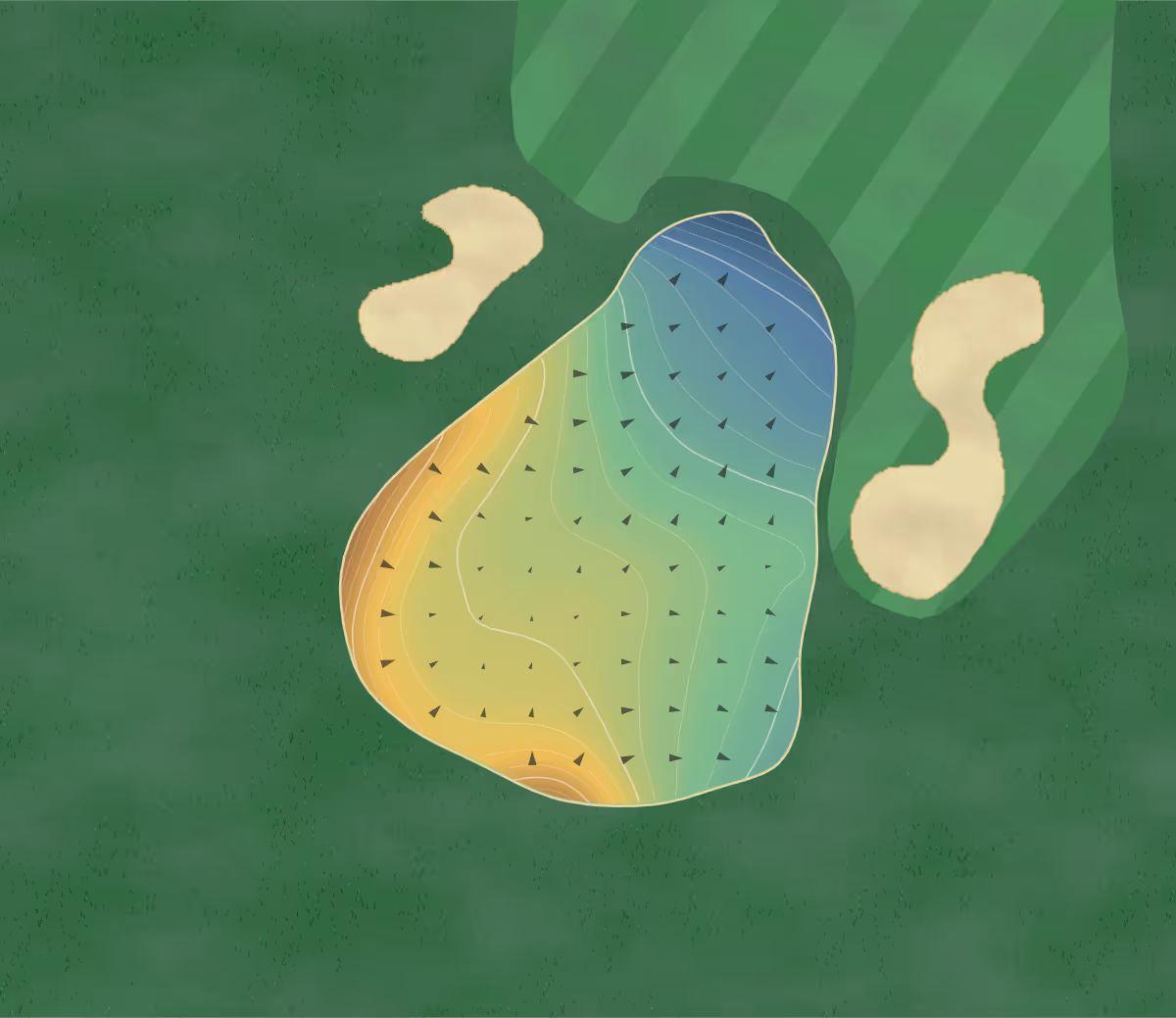 Green contour map of Westwood Hills in Poplar Bluff, Missouri — 219 elevation contours at a 3-inch interval with fall-line arrows, traced from 1-meter lidar