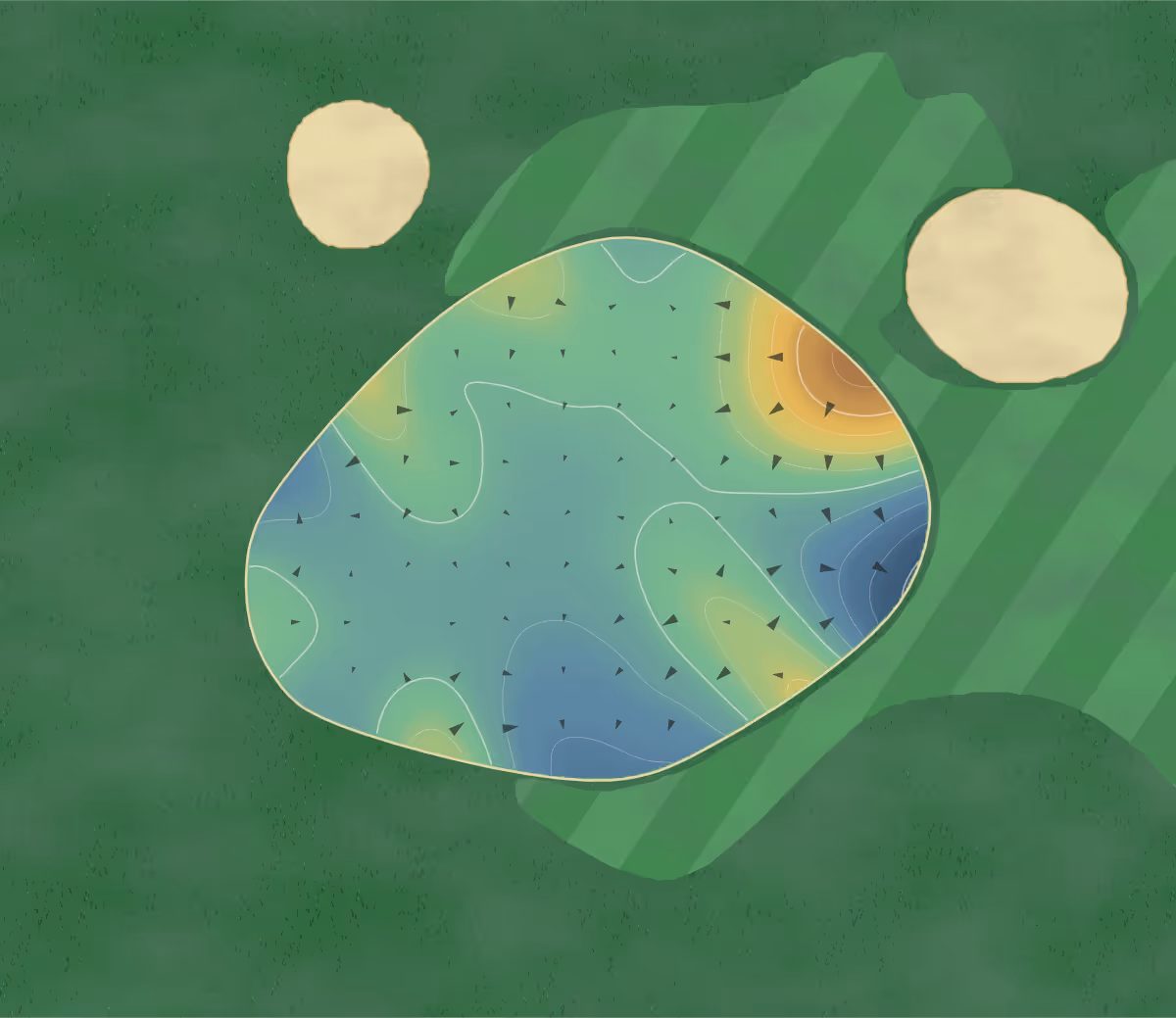 Green contour map of Wetherington in West Chester, Ohio: 180 elevation contours at a 3-inch interval with fall-line arrows, traced from 1-meter lidar