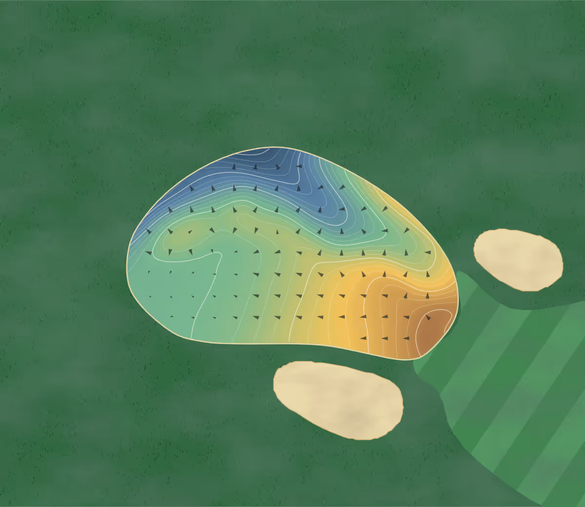 Green contour map of Whalley in Whalley, England: 166 elevation contours at a 8-centimeter interval with fall-line arrows, traced from 1-meter lidar