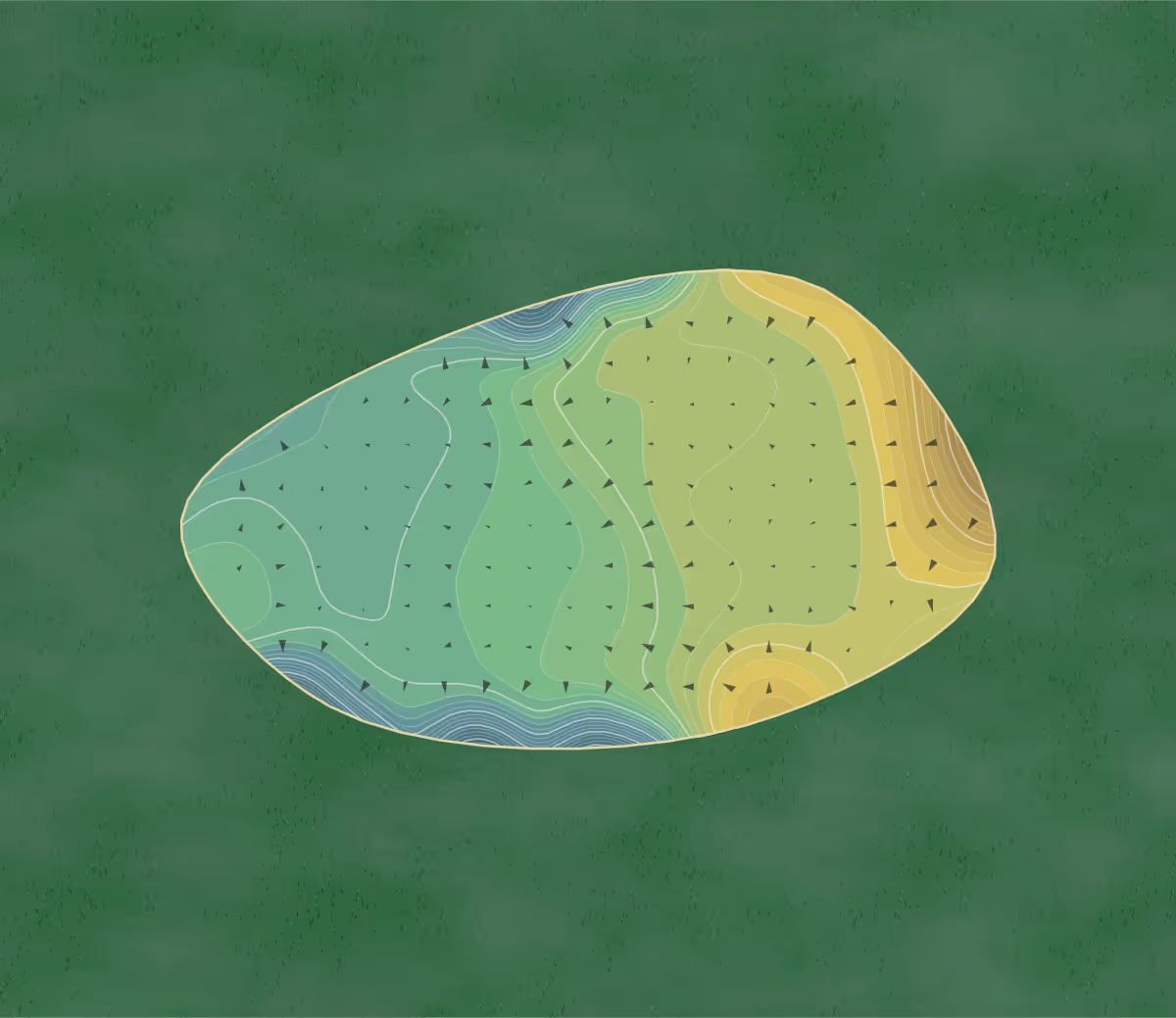 Green contour map of Whirlwind in Chandler, Arizona — 573 elevation contours at a 3-inch interval with fall-line arrows, traced from 1-meter lidar