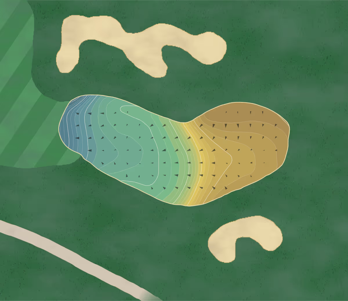 Green contour map of Whiskey Creek in Ijamsville, Maryland — 324 elevation contours at a 3-inch interval with fall-line arrows, traced from 1-meter lidar