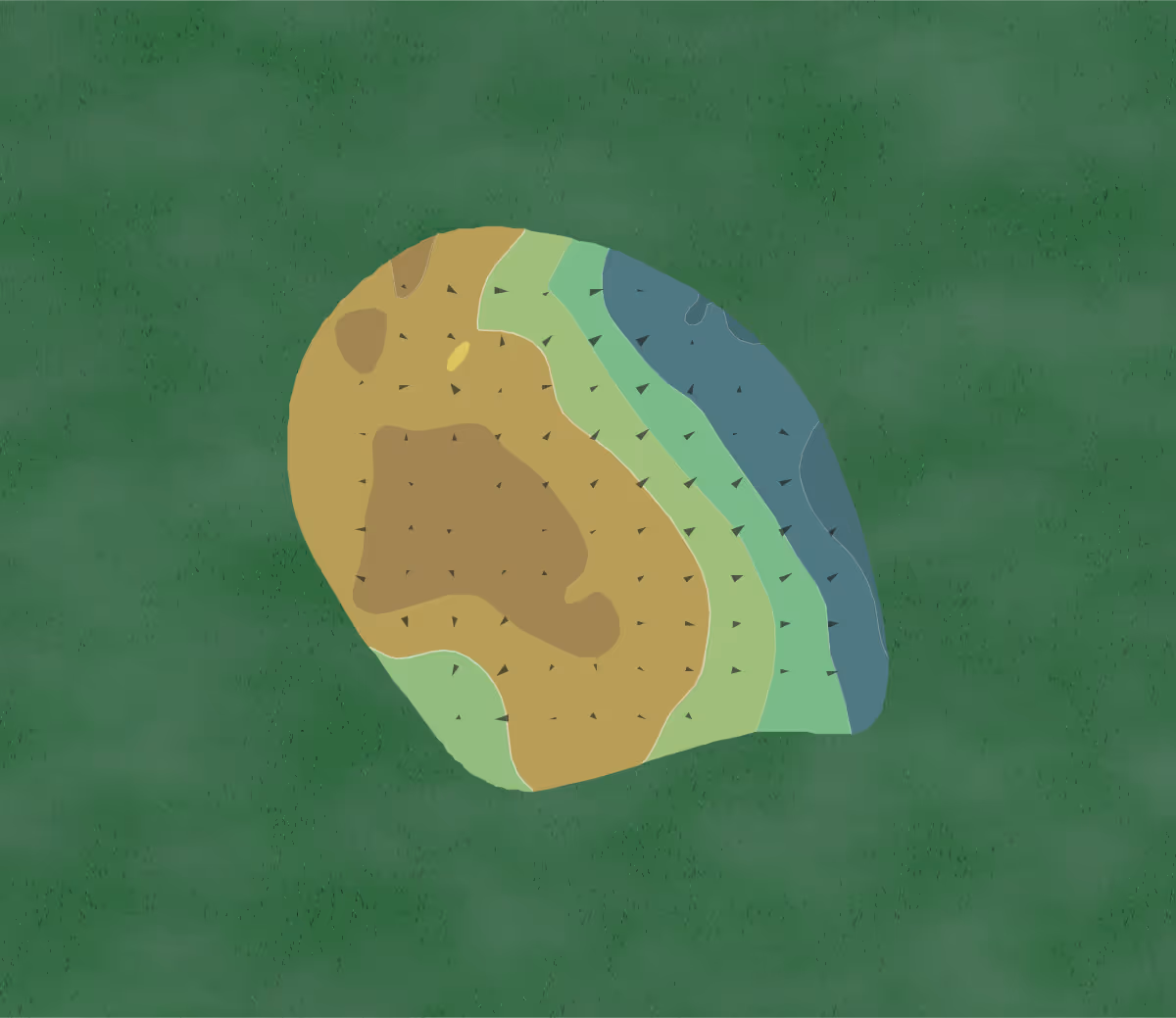 Green contour map of Whispering Pines Executive Golf Course in Schenectady, New York — 26 elevation contours at a 3-inch interval with fall-line arrows, traced from 1-meter lidar
