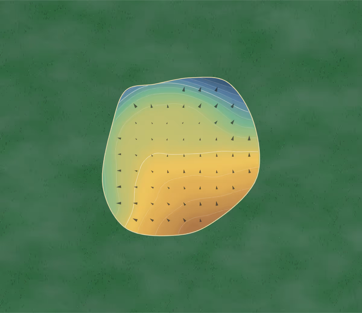 Green contour map of White Birch Golf Course in Lyndonville, New York — 66 elevation contours at a 3-inch interval with fall-line arrows, traced from 1-meter lidar