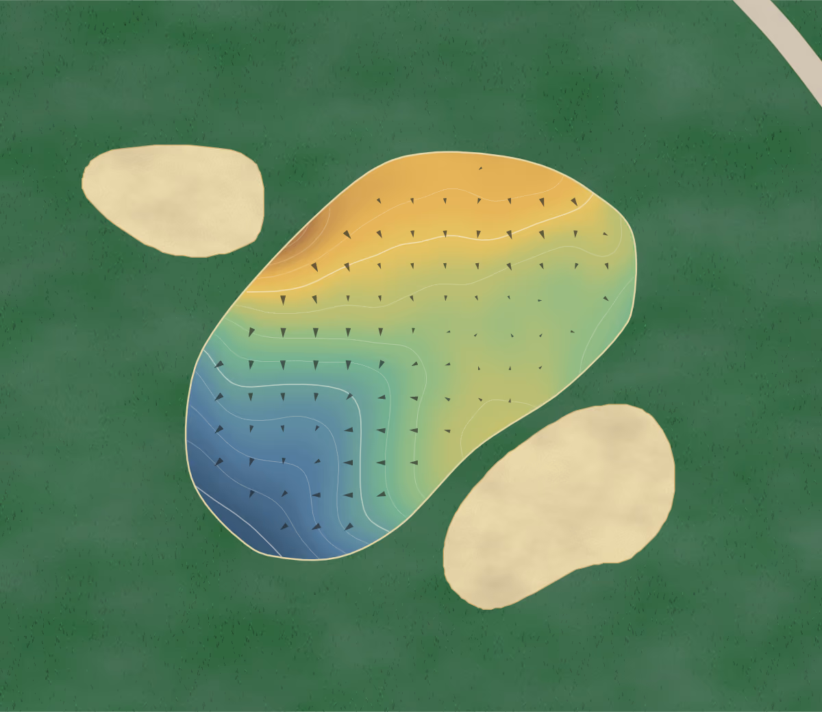 Green contour map of White Deer in Montgomery, Pennsylvania: 250 elevation contours at a 3-inch interval with fall-line arrows, traced from 1-meter lidar