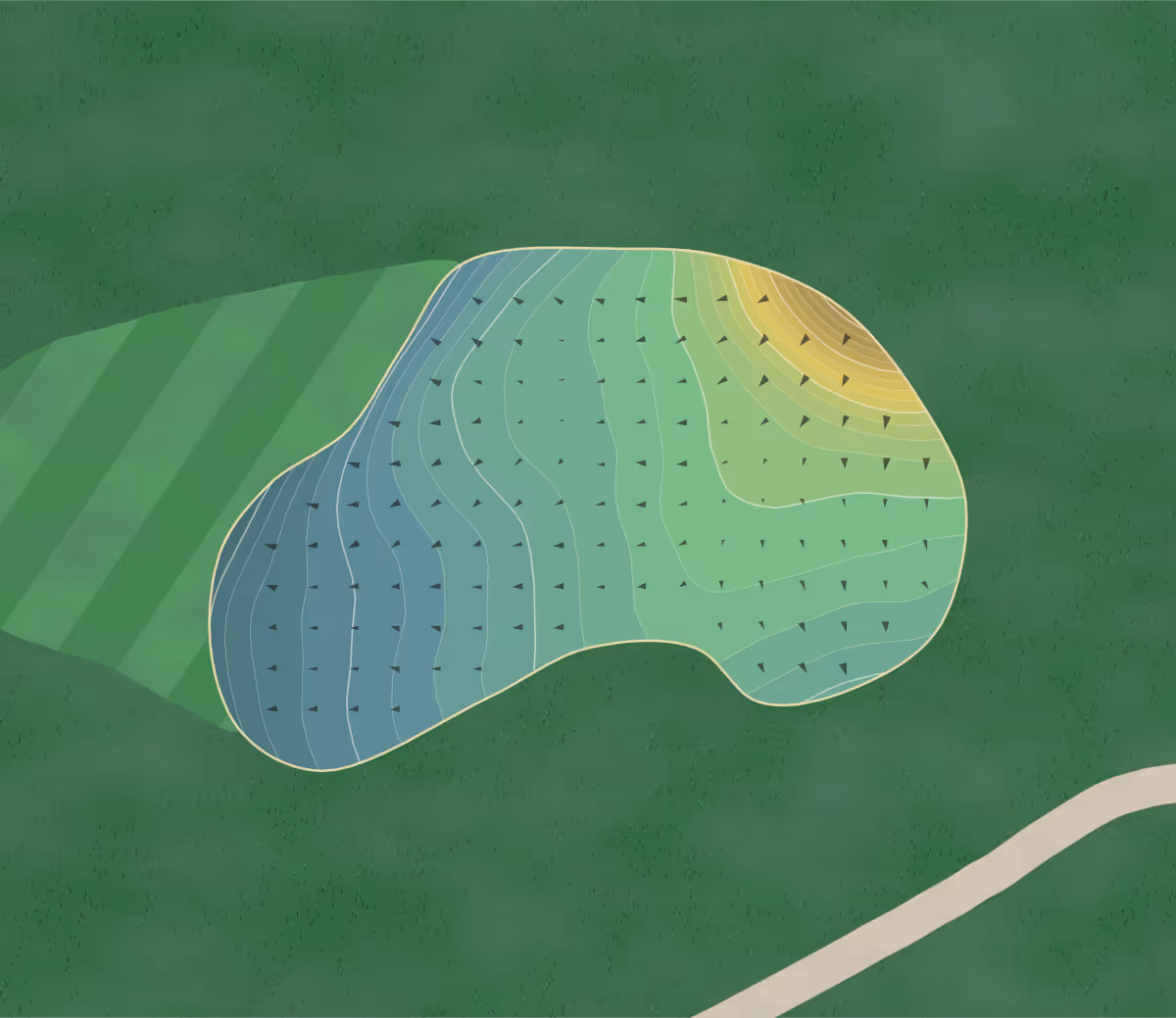 Green contour map of White Eagle in Hudson, Wisconsin — 227 elevation contours at a 3-inch interval with fall-line arrows, traced from 1-meter lidar