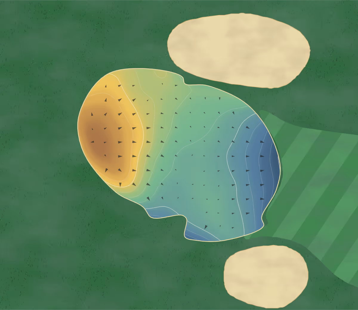 Green contour map of White Lake in Whitehall, Michigan: 201 elevation contours at a 3-inch interval with fall-line arrows, traced from 1-meter lidar