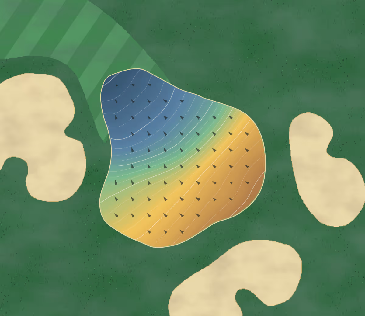Green contour map of White Oak in Griffin, Georgia — 213 elevation contours at a 3-inch interval with fall-line arrows, traced from 1-meter lidar