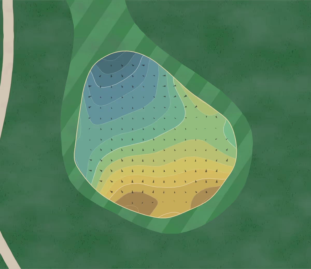 Green contour map of White Pines in West Jefferson Avenue, Illinois — 344 elevation contours at a 3-inch interval with fall-line arrows, traced from 1-meter lidar