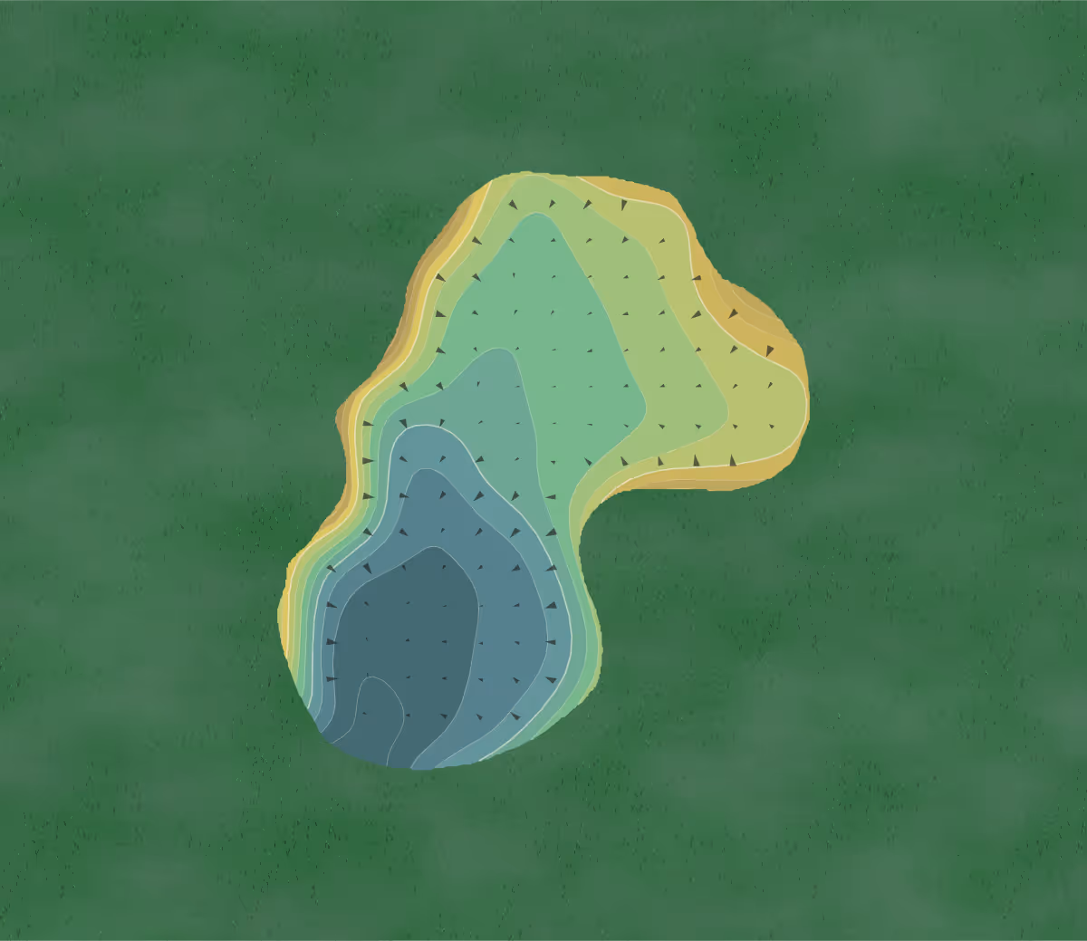 Green contour map of Whitehawk Ranch in Clio, California — 40 elevation contours at a 3-inch interval with fall-line arrows, traced from 1-meter lidar