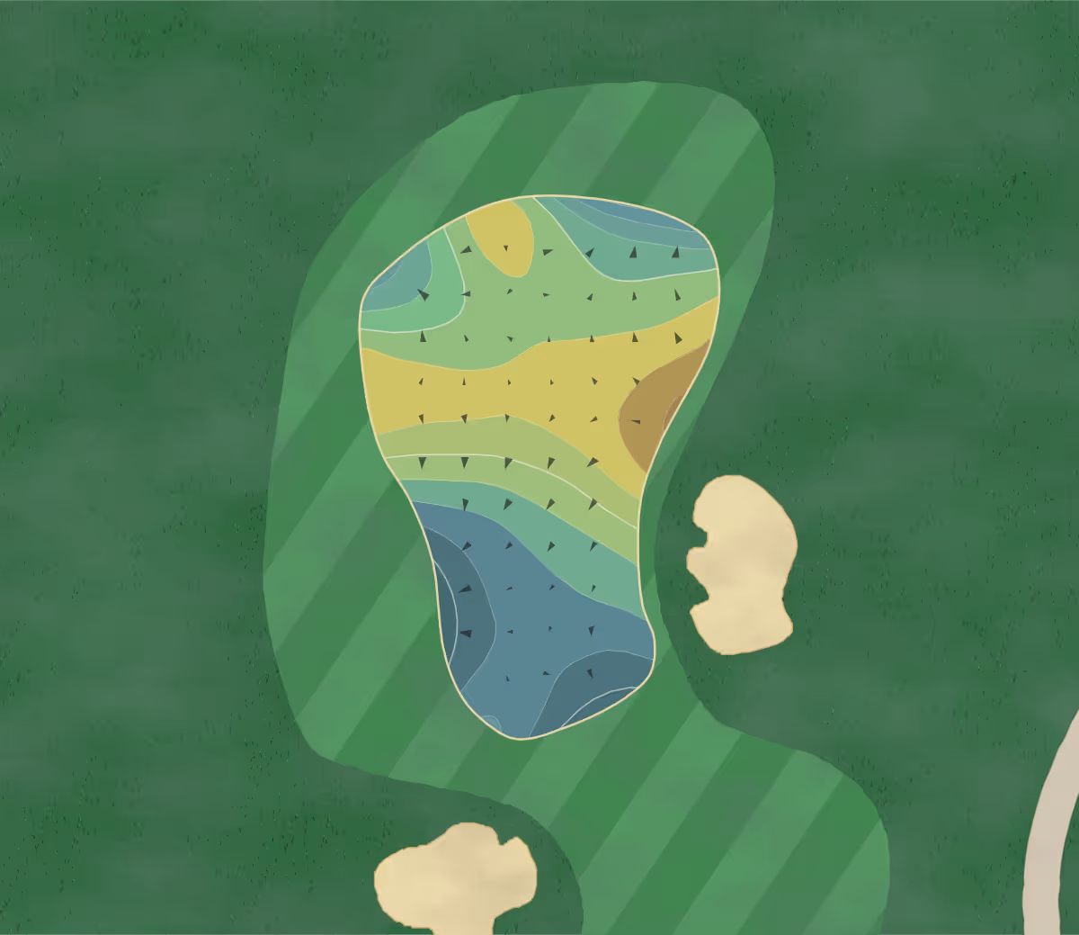 Green contour map of Whitemarsh Valley in Lafayette Hill, Pennsylvania — 224 elevation contours at a 3-inch interval with fall-line arrows, traced from 1-meter lidar