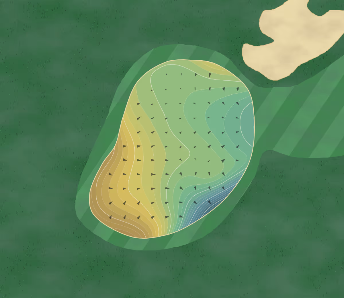Green contour map of Whitestone in Benbrook, Texas — 242 elevation contours at a 3-inch interval with fall-line arrows, traced from 1-meter lidar