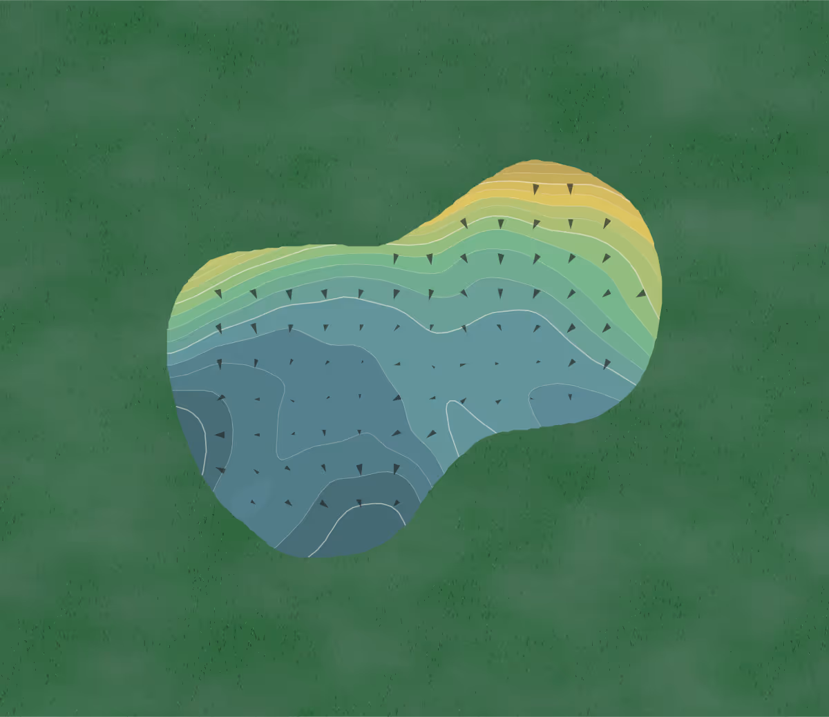 Green contour map of Whitford in Exton, Pennsylvania — 222 elevation contours at a 3-inch interval with fall-line arrows, traced from 1-meter lidar