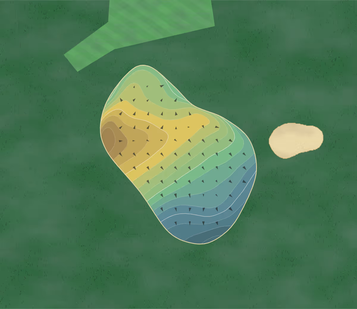 Green contour map of Wianno Club in Osterville, Massachusetts — 218 elevation contours at a 3-inch interval with fall-line arrows, traced from 1-meter lidar