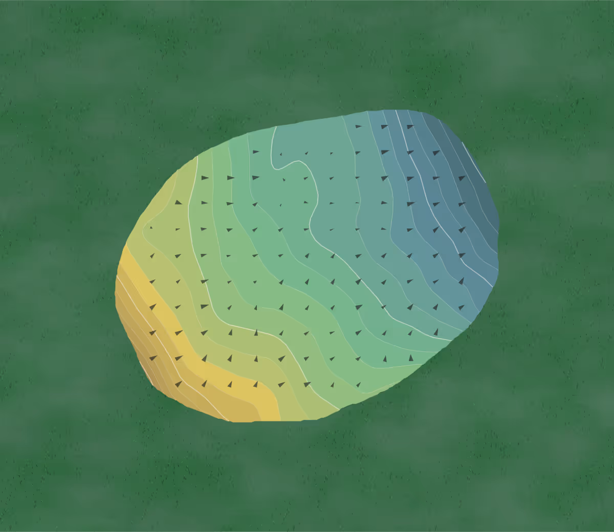 Green contour map of Wickenburg in Wickenburg, Arizona — 191 elevation contours at a 3-inch interval with fall-line arrows, traced from 1-meter lidar
