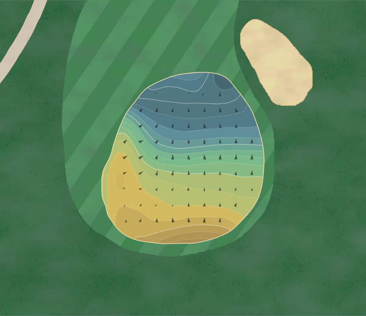 Green contour map of Willow Creek in Sandy, Utah — 223 elevation contours at a 3-inch interval with fall-line arrows, traced from 1-meter lidar