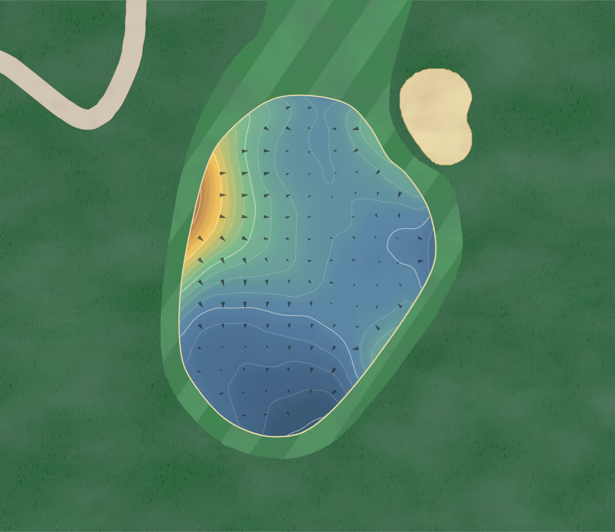 Green contour map of Willow Point in Notasulga, Alabama: 185 elevation contours at a 3-inch interval with fall-line arrows, traced from 1-meter lidar