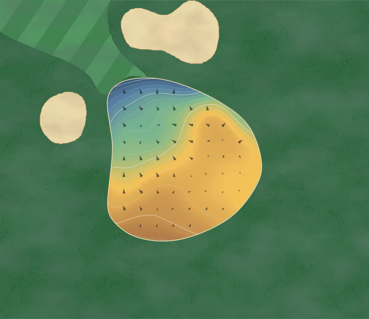 Green contour map of Willow Ridge in Humboldt, Iowa: 44 elevation contours at a 3-inch interval with fall-line arrows, traced from 1-meter lidar