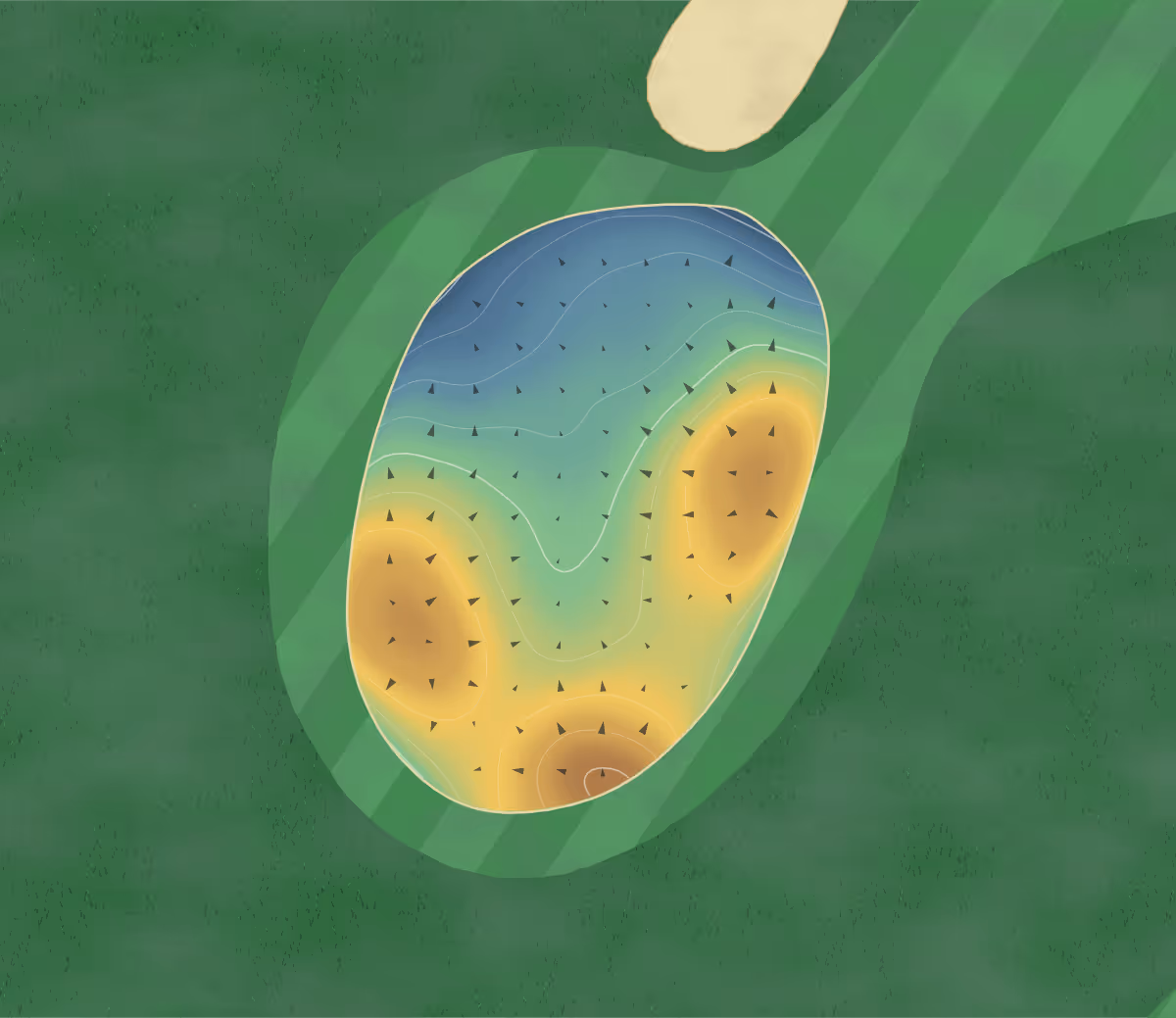 Green contour map of Willow Vale in Mapleton, Iowa: 97 elevation contours at a 3-inch interval with fall-line arrows, traced from 1-meter lidar