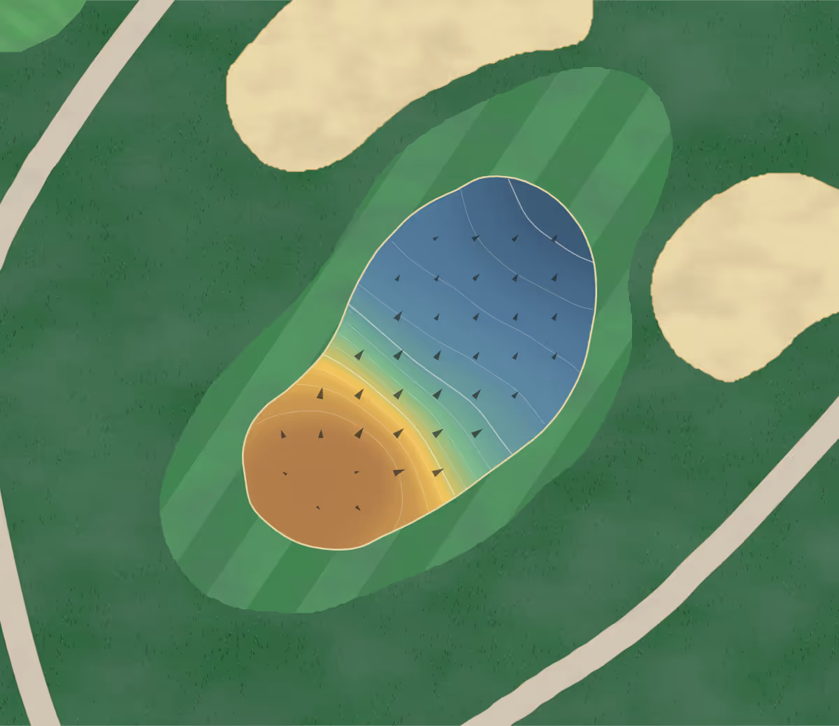Green contour map of Willow Valley in Willow Street, Pennsylvania — 75 elevation contours at a 3-inch interval with fall-line arrows, traced from 1-meter lidar