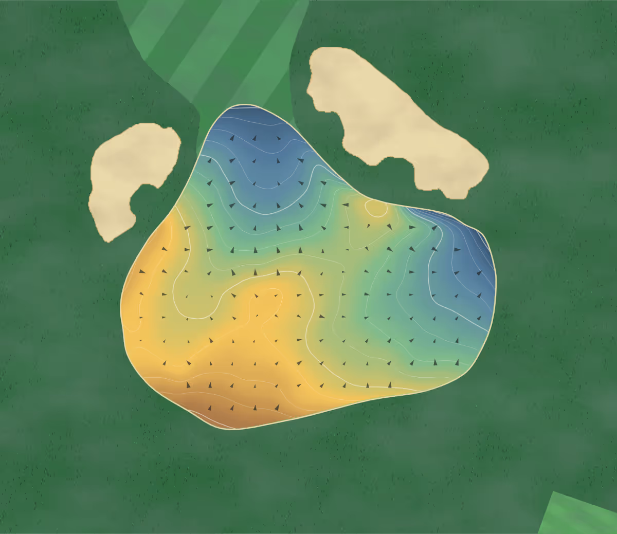 Green contour map of Wilmington in Wilmington, Delaware — 280 elevation contours at a 3-inch interval with fall-line arrows, traced from 1-meter lidar