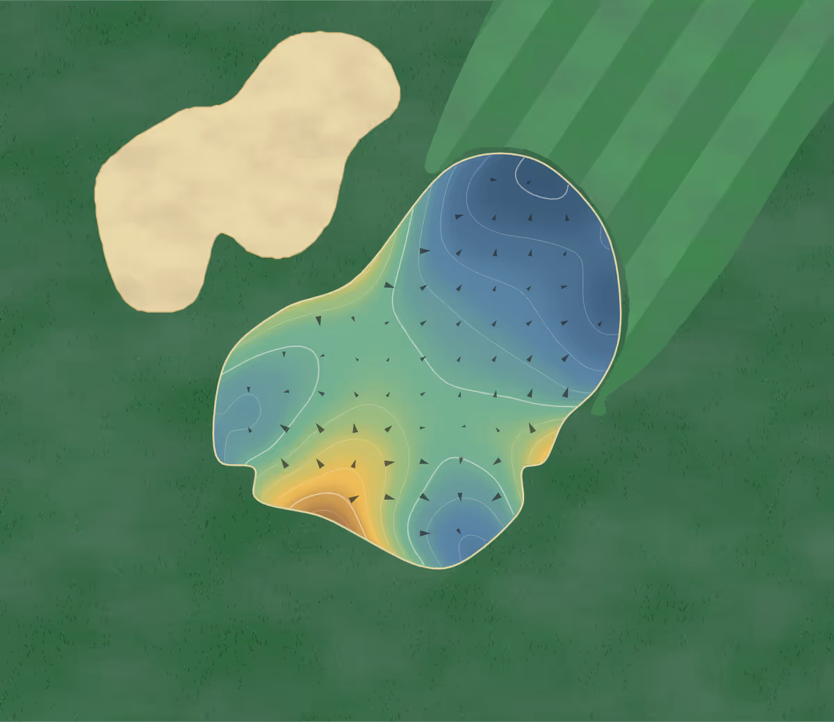 Green contour map of Wilson in Wilson, North Carolina — 173 elevation contours at a 3-inch interval with fall-line arrows, traced from 1-meter lidar