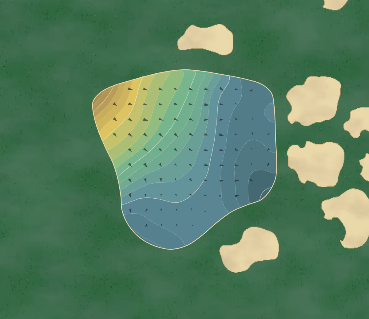Green contour map of Wissahickon in Flourtown, Pennsylvania — 274 elevation contours at a 3-inch interval with fall-line arrows, traced from 1-meter lidar