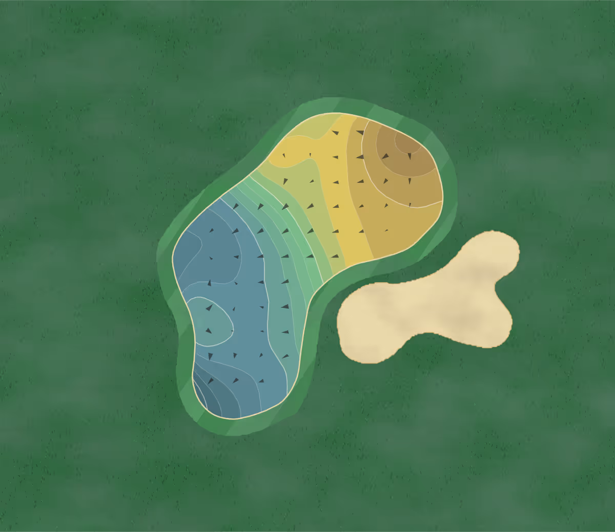 Green contour map of Woodcreek in Roseville, California — 196 elevation contours at a 3-inch interval with fall-line arrows, traced from 1-meter lidar