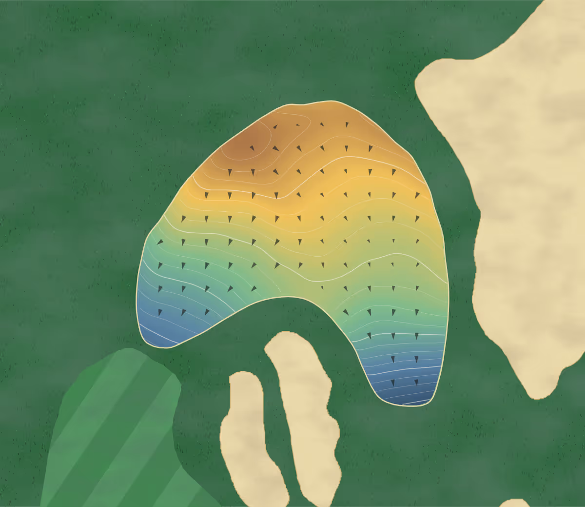 Green contour map of Woodcreek in Elgin, South Carolina — 256 elevation contours at a 3-inch interval with fall-line arrows, traced from 1-meter lidar