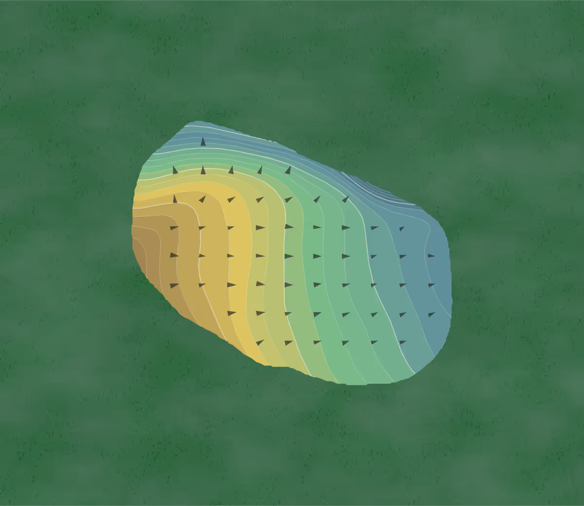 Green contour map of Woodfin Ridge in Inman, South Carolina — 237 elevation contours at a 3-inch interval with fall-line arrows, traced from 1-meter lidar