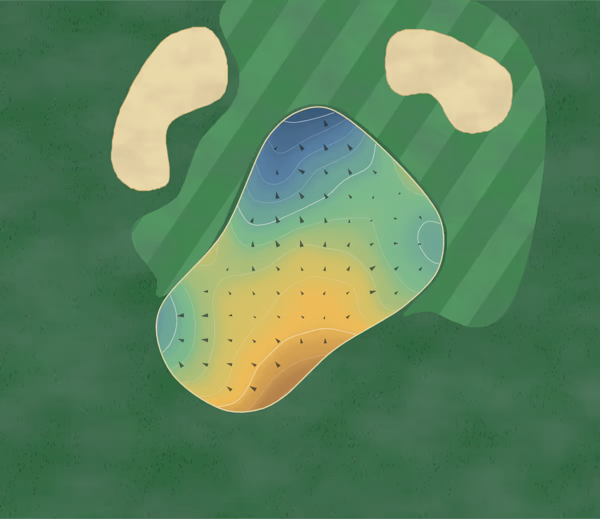 Green contour map of Woodson Bend Resort in Bronston, Kentucky — 163 elevation contours at a 3-inch interval with fall-line arrows, traced from 1-meter lidar
