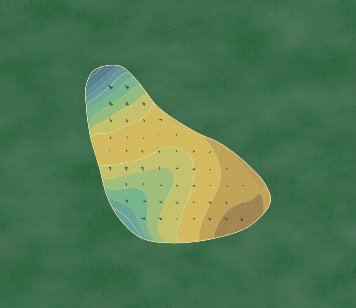 Green contour map of Wycliffe in Wellington, Florida — 133 elevation contours at a 3-inch interval with fall-line arrows, traced from 1-meter lidar
