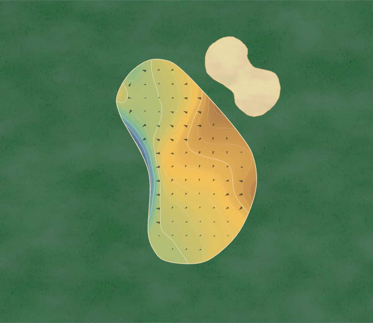 Green contour map of Wynlakes in Montgomery, Alabama: 209 elevation contours at a 3-inch interval with fall-line arrows, traced from 1-meter lidar