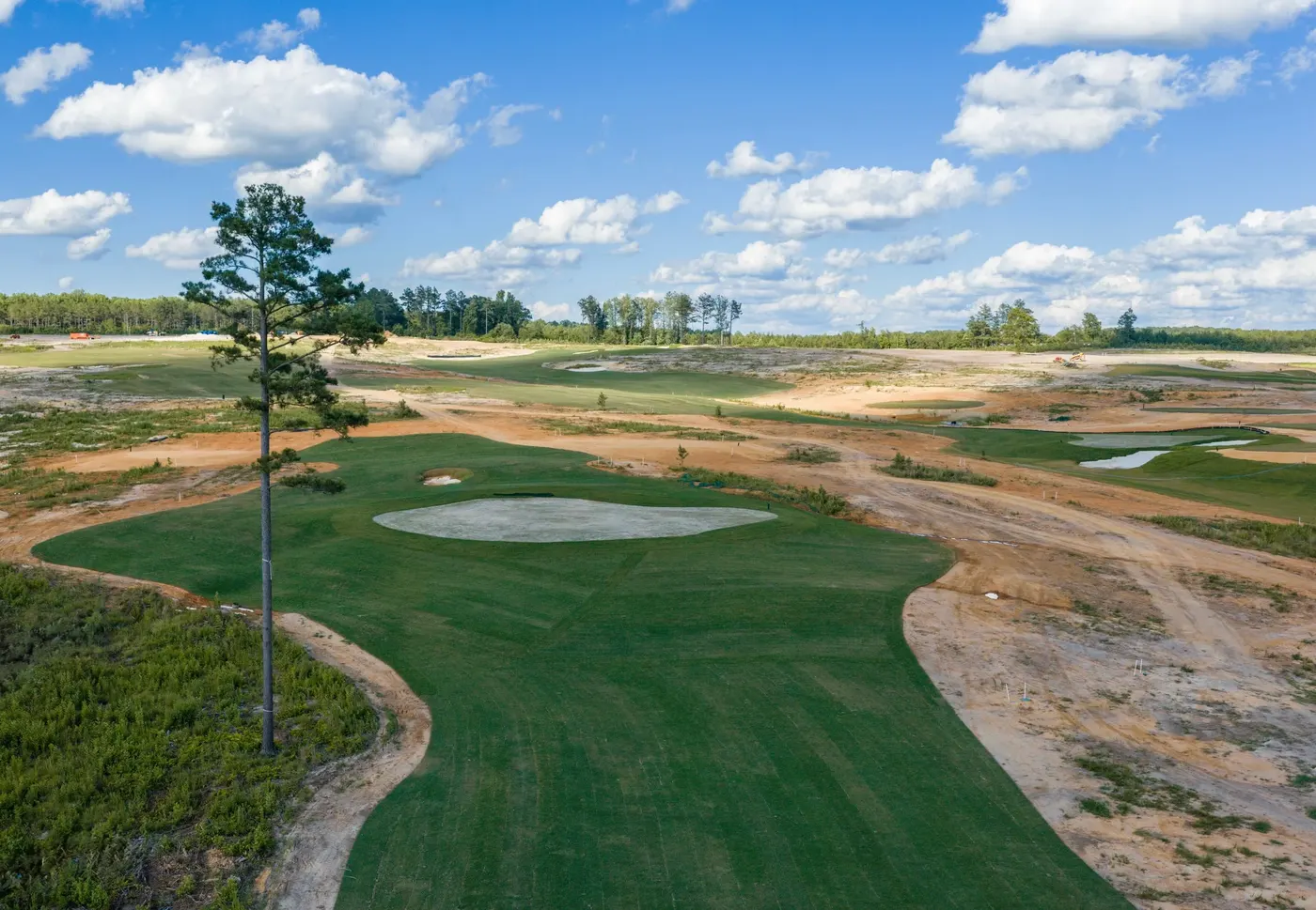 The third hole at Candyroot, framed by sand and pine scrub